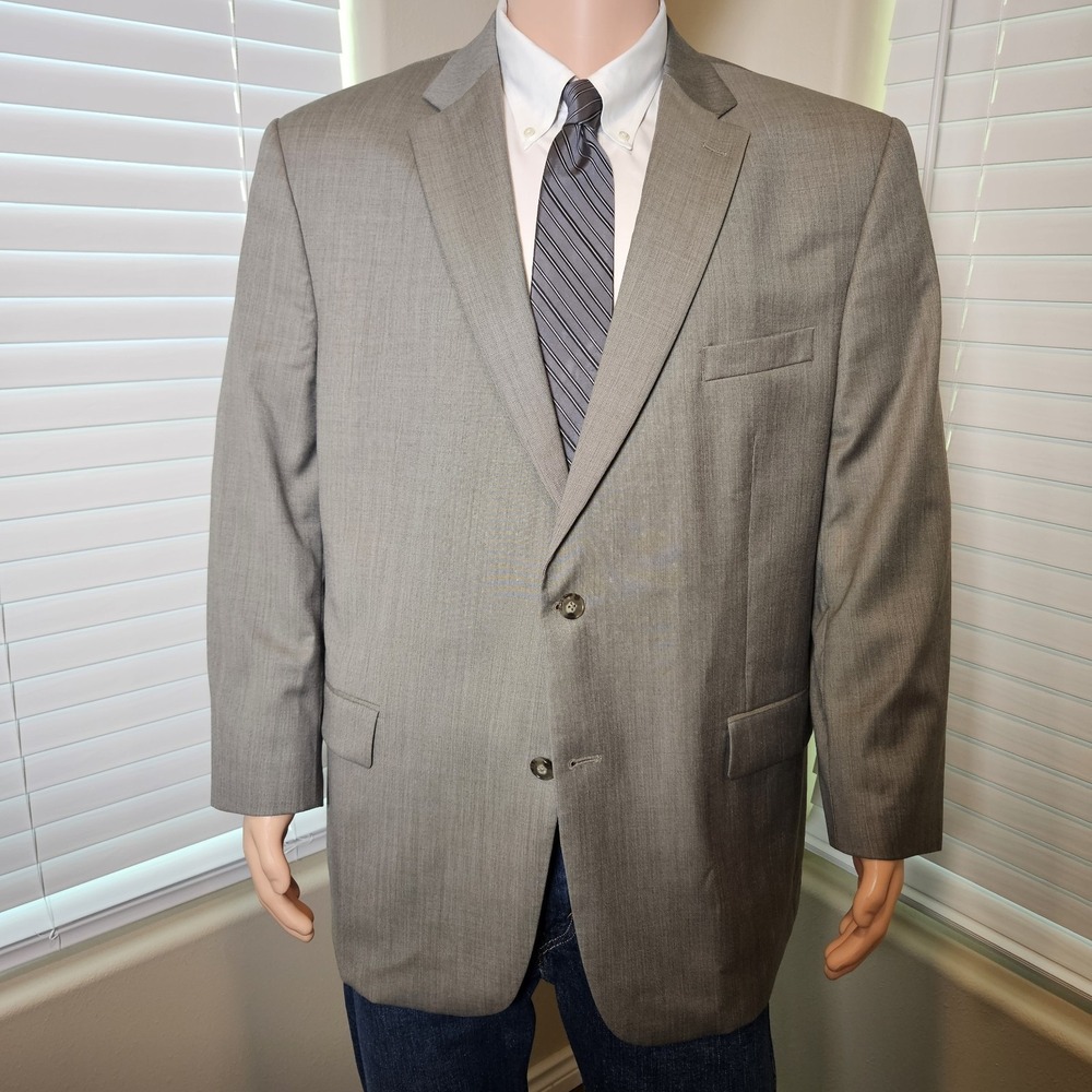 Jos.A Bank Traveler's Collection Grey Blazer Men's 50R 100% Wool